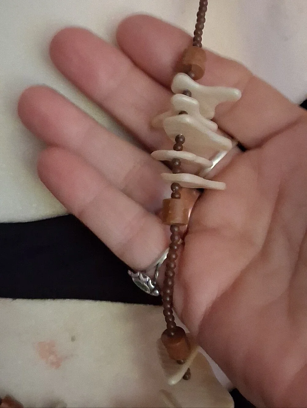 Natural Ivory-Beige Beaded Women's Necklace